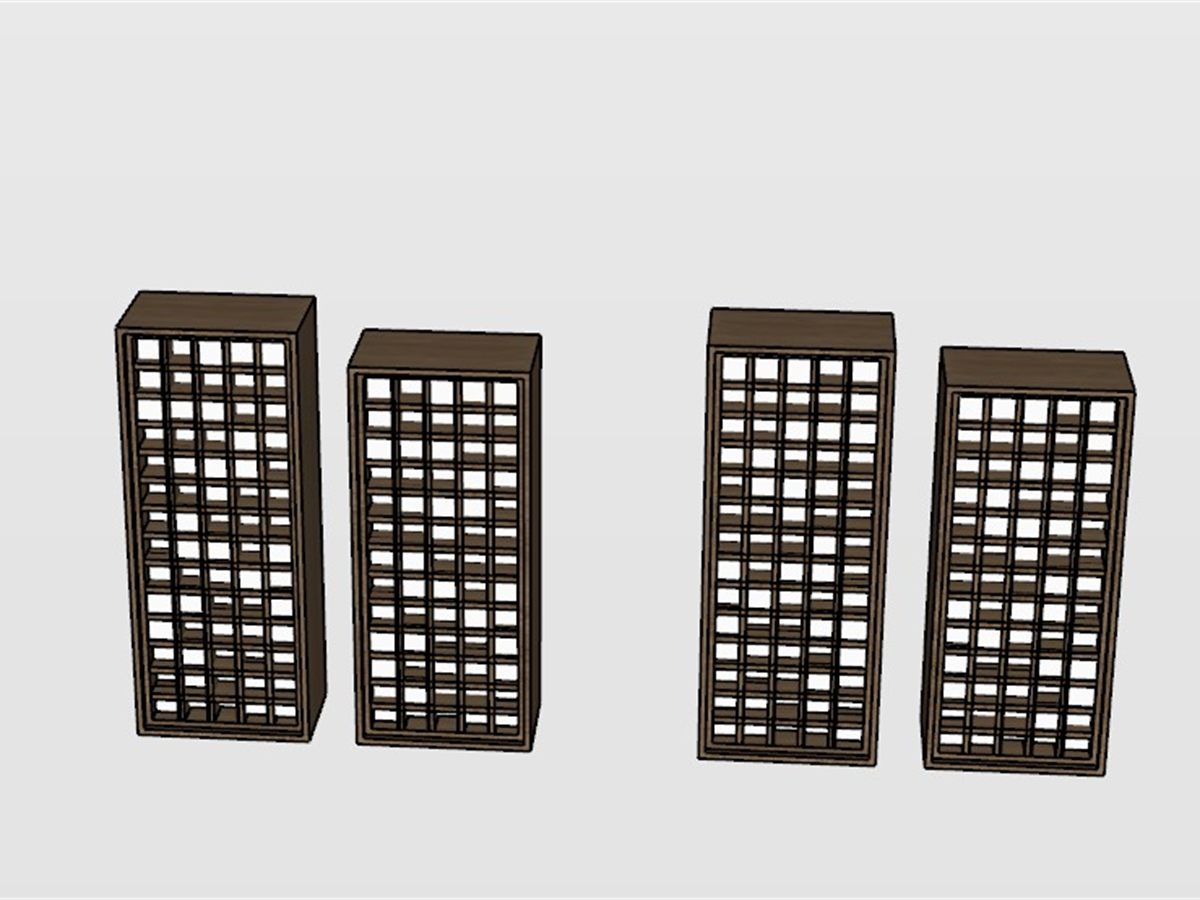 Panel kisi hitam hasil 3D print